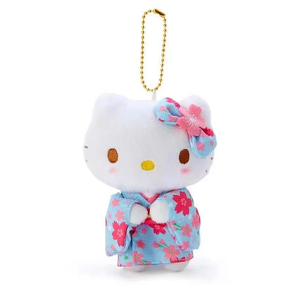 Japanese Kimono Cherry Blossom Hello Kitty Plush Doll Trendy Toy Backpack Decoration Accessories Keychain Girl Surprise Gift