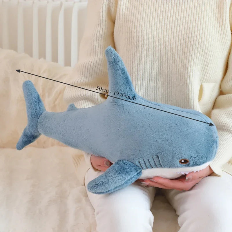 55-140cm Stuffed Lifelike Shark Plush Toy Stuffed Headed Shark Fierce Sea Animals Hug Throw Pillow Cushion for Boy Birthday