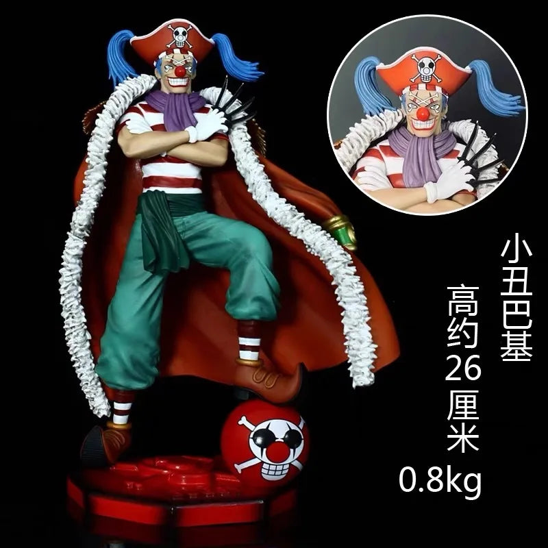 One Piece Clown Buggy Anime Figure Four Emperors Figures Pvc Gk Statue Model Collection Desktop Ornament Children Toys Gift