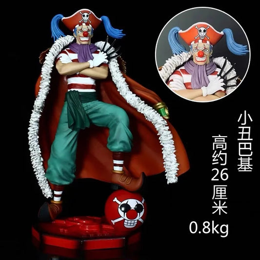 One Piece Clown Buggy Anime Figure Four Emperors Figures Pvc Gk Statue Model Collection Desktop Ornament Children Toys Gift