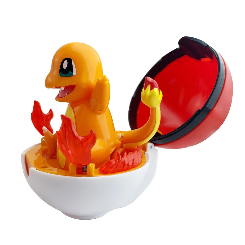 Original Pokemon Figure Pikachu Piplup Cubone Mimikyu Jigglypuff Cute Anime Ornament Pokeball Deforme Figurine Children Toy Gift