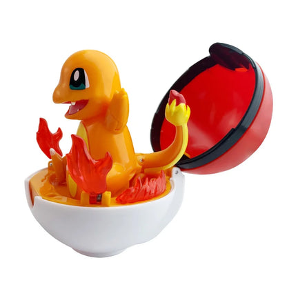 Original Pokemon Figure Pikachu Piplup Cubone Mimikyu Jigglypuff Cute Anime Ornament Pokeball Deforme Figurine Children Toy Gift