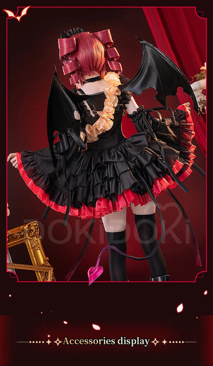 Tetoo Cosplay Costume Game Cosplay DokiDoki-R Women Cute Halloween Evil Dress Kasanee Tetoo Cosplay Wings