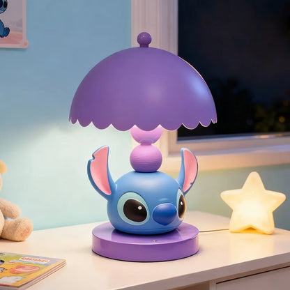 Cute Disney Lilo&Stitch Bedroom Bedside Lamp Anime Figure Table Lamp USB Plug 3 Color Dimming Living Room Study Atmosphere Light