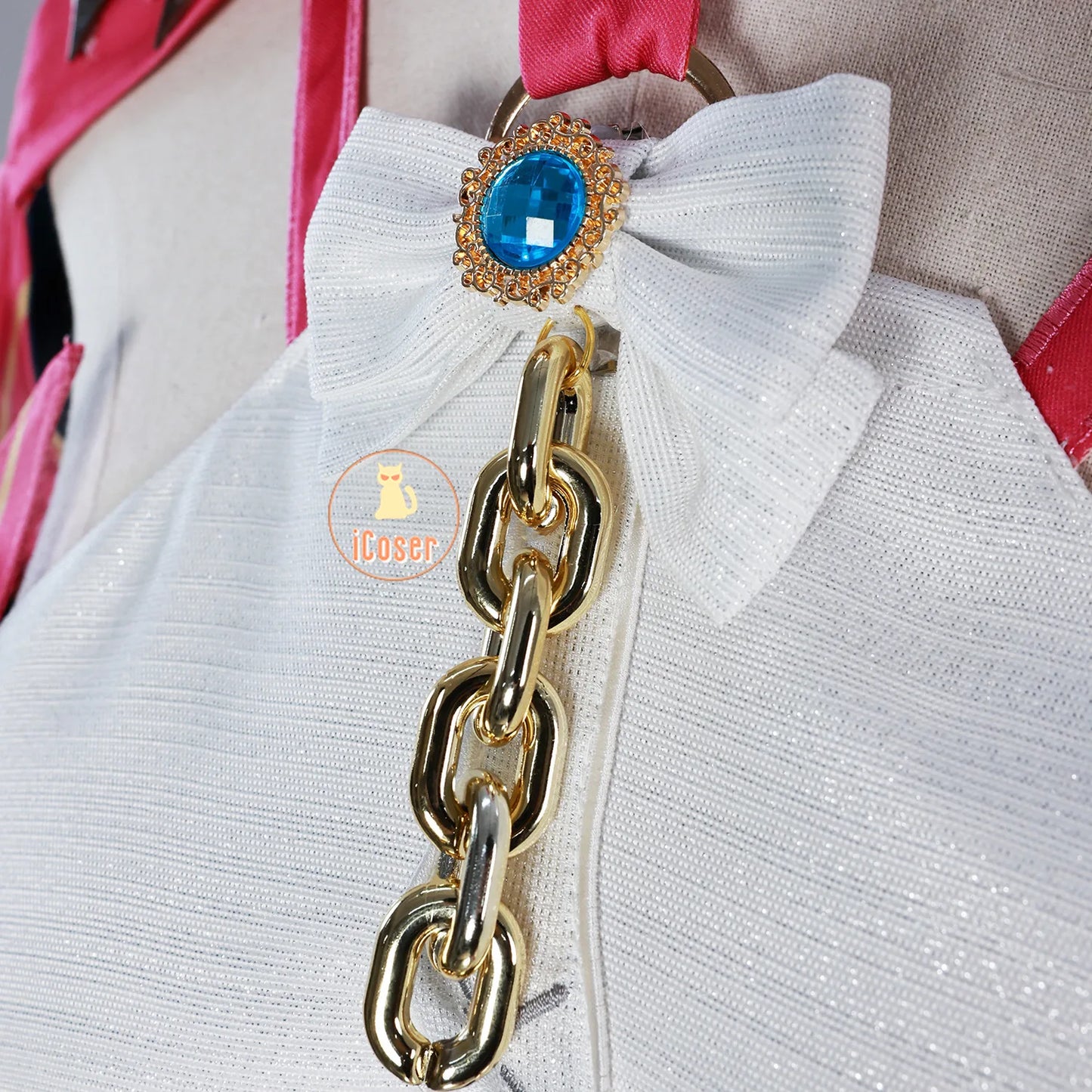 Wuthering Waves Carlotta Cosplay Costume Wig Dress Carlotta Montelli Rinascita Earrings Halloween Party for Women Girls Carnival