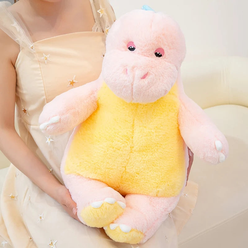 New Candy Sweet Color Cartoon Dino Plush Toy Pink Blue Dinosaur Soft Doll Large Sleep Hug Pillow Bedroom Home Decoration