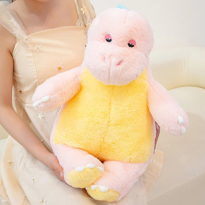 New Candy Sweet Color Cartoon Dino Plush Toy Pink Blue Dinosaur Soft Doll Large Sleep Hug Pillow Bedroom Home Decoration