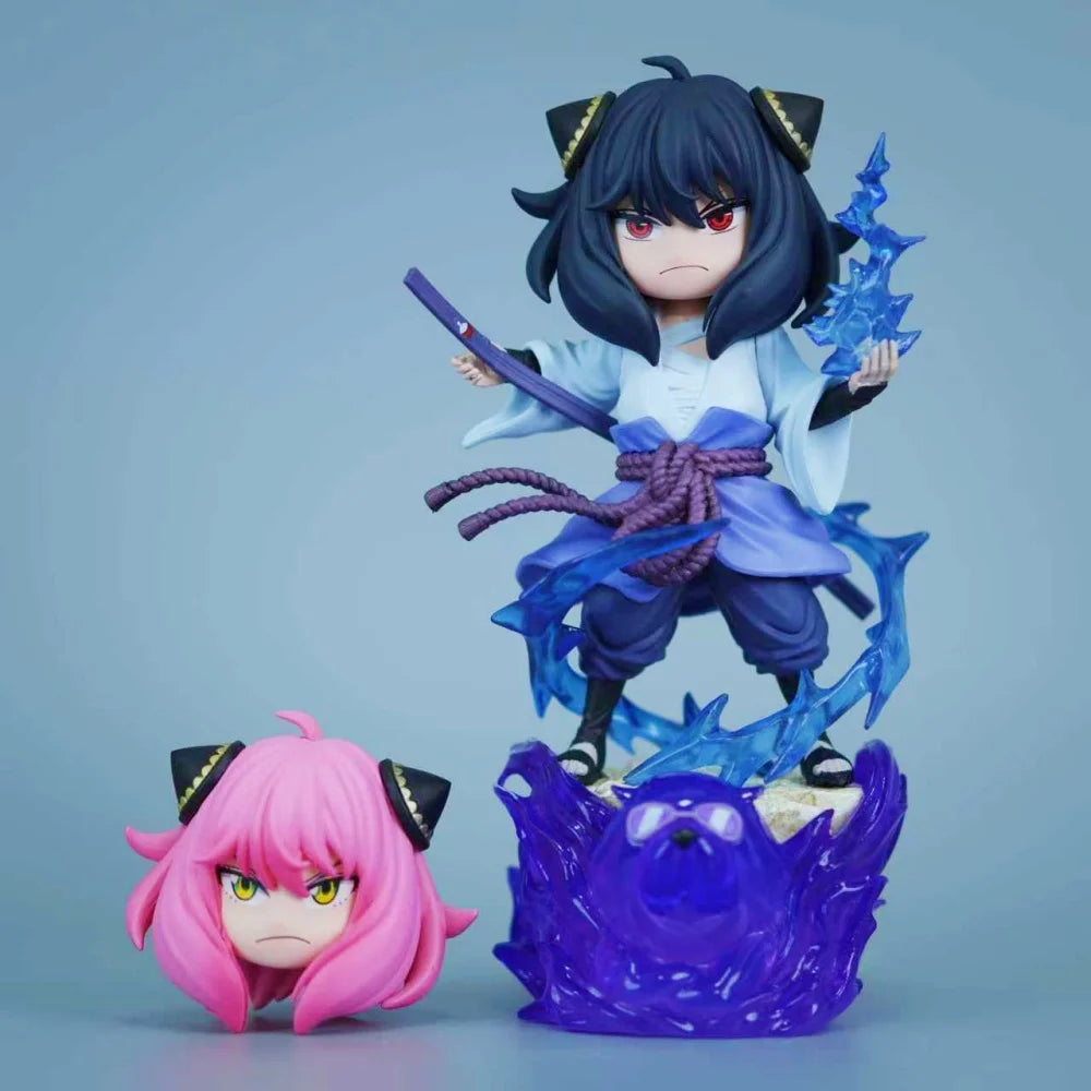18.5cm Anime NARUTO Uchiha Sasuke PVC Action Figure Anya Forger Cosplay Statue Model Toy Gift