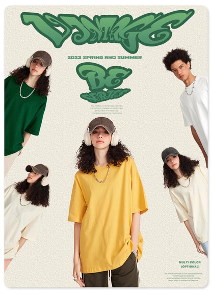 ZODF Trendy Summer 260gsm Cotton Oversized T Shirts For Men Unisex Male Kanye West High Street Solid Tees Brand Tops HY0122