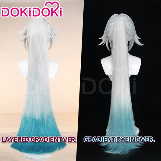 IN STOCK Feixiao Wig Game Honkai: Star Rail DokiDoki 100cm Long Gradient Deying Wig Ears Cosplay Tattoo Free Cap Halloween