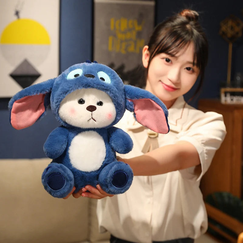 Big Size Cute Bear Turn Into Stitch Cuddly Cushion Lovely Stuffed Anime Throw Pillow Sofa Bed Home Decor Plushies Xmas Gifts