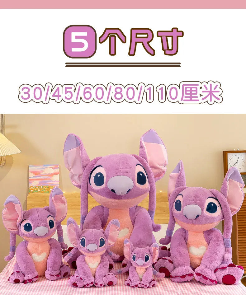 30/45/60/80CM Big Size Disney Stitch Cartoon Anime Plush Stuffed Doll Room Decoration Peluche Pillow  Plushies Ornaments Gifts