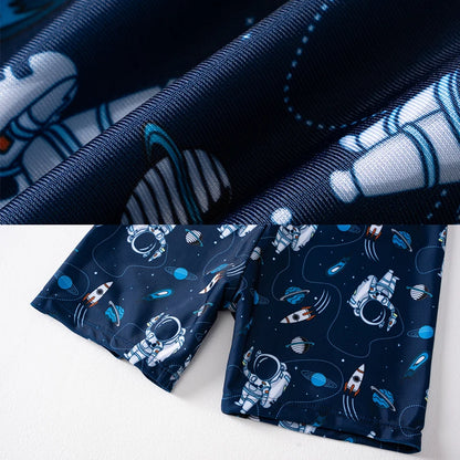 Boys Swimsuit 2025 3-Pieces Set Cute Cartoon Shark Print Kids Beach Suit Short Sleeve Swimwear with Swim Hat Toddler BeachWear