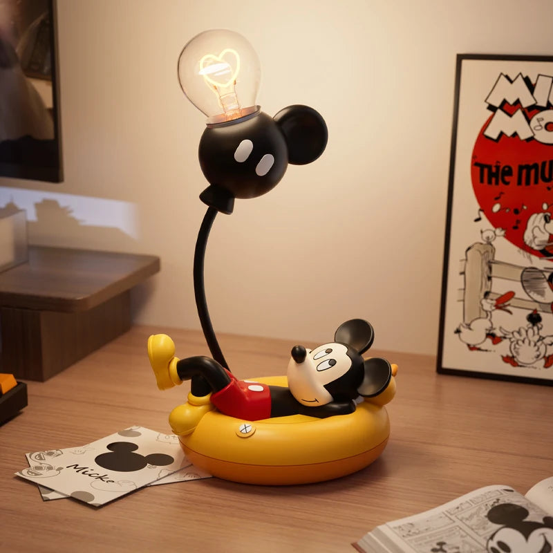 Mickey Figurine Night Light Cartoon Mickey Mouse 3d Doll Reading Lamp Cute Desktop Decor Statue Creative Desk Lamp for Kids Gift