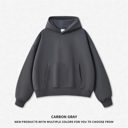 ZODF Fashion Winter Men 500gsm Fleece Hoodies Unisex Loose Fit Heavy Weight Thick Warm Hooded Pullovers Coats Streetwears HY0045