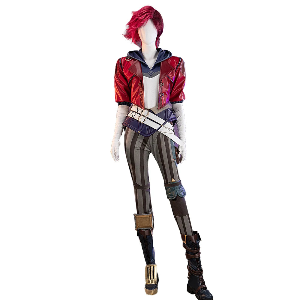 【Last Batch】IN STOCK ViI Cosplay Costume Game Cosplay DokiDoki-R Women Suit Red Coat Plus Siz