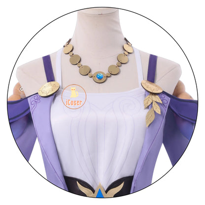 Cyrene Cosplay Costume Wig Dress Honkai Star Rail Uniform Headwear Amphoreus Carnival Halloween Party for Women Girls Role Play