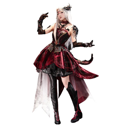 Abyss Lord Heroine Cosplay Costume Game Love and Deepspace【XS-2XL】DokiDoki-R Women Red Dress Halloween Qinche Sylus Plus Size