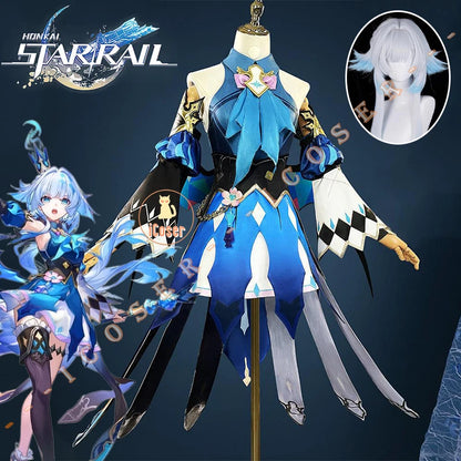 Honkai Star Rail Cerydra Cosplay Costume Wig Dress Uniform Headwear Wings Amphoreus Halloween Party for Women Girls Prop iCoser