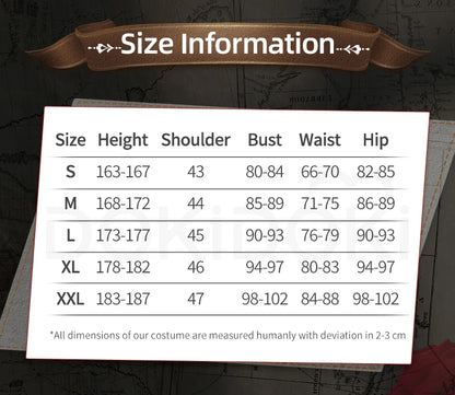 P Cosplay Costume Game Cosplay【S-2XL】DokiDoki-R Men Game Costume Medieval Suit P Cosplay Plus Size