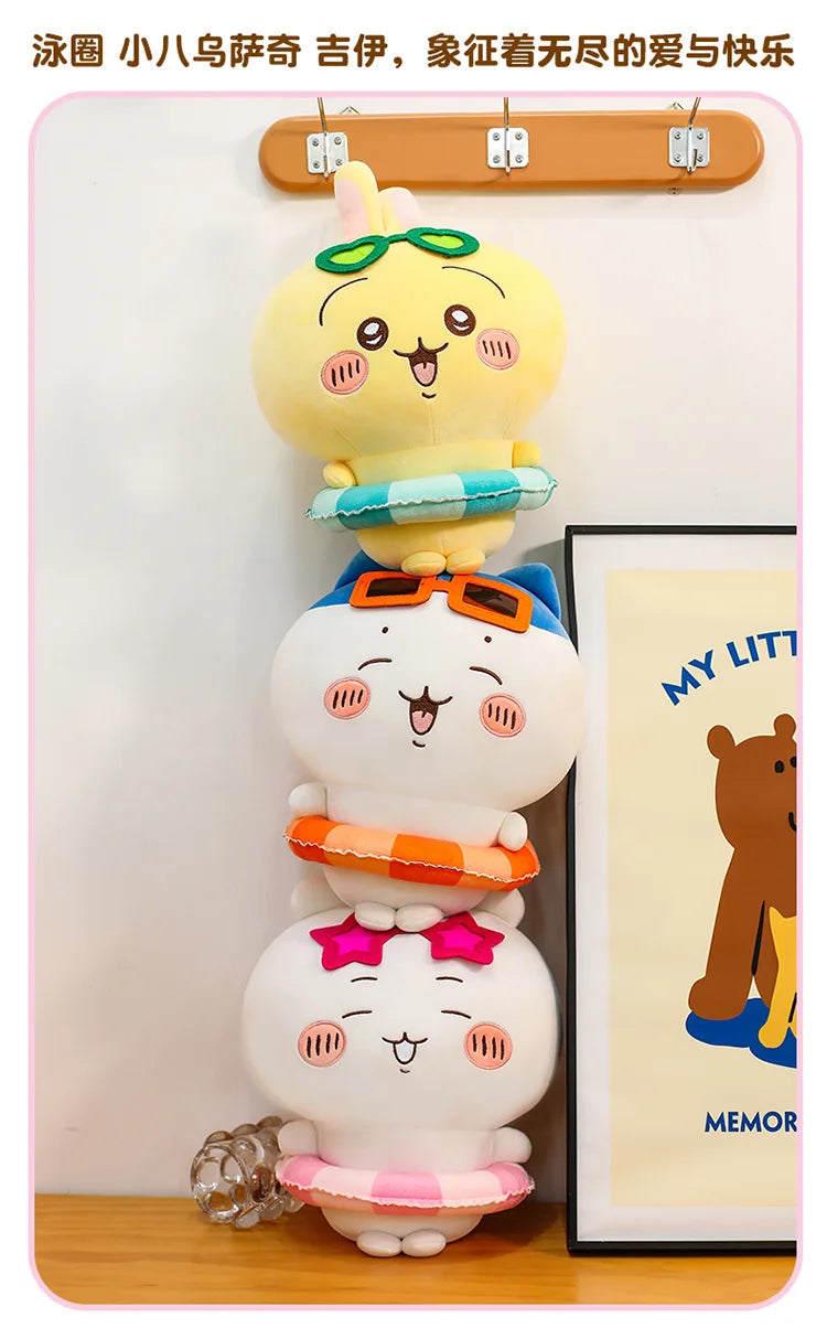 25/35/45cm Big Size Chiikawa Cartoon Anime Plush Stuffed Doll Hachiware Room Decoration Plushies Pillow Ornaments Holiday Gift