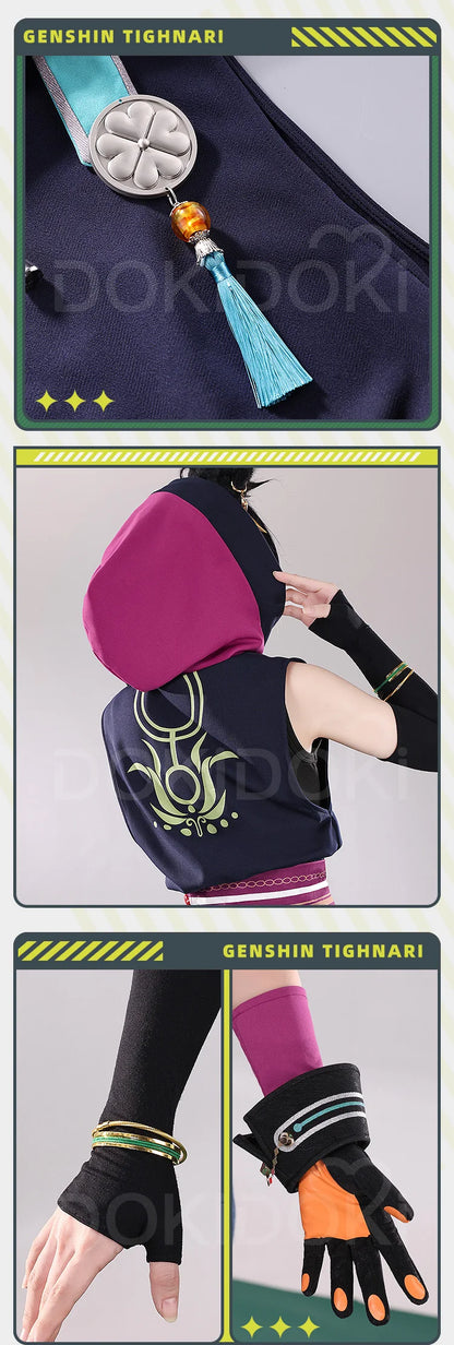 IN STOCK Tighnari Doujin Cosplay Costume Game Genshin Impact DokiDoki-SR Tighnari Cosplay Halloween Casual Wear Tighnari Sumeru