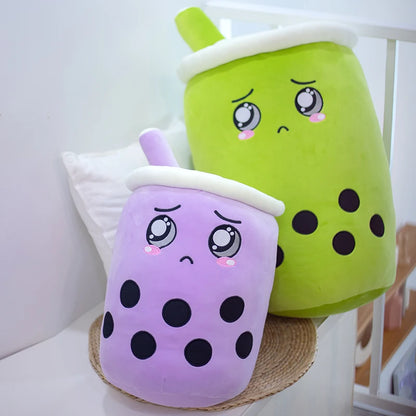 24/50cm Kawaii Family Milk Bubble Tea Cup Plush Toy Cute Animal Peluche Fruits Flavor Drink Shaped Hug Pillow Kids Home Decor