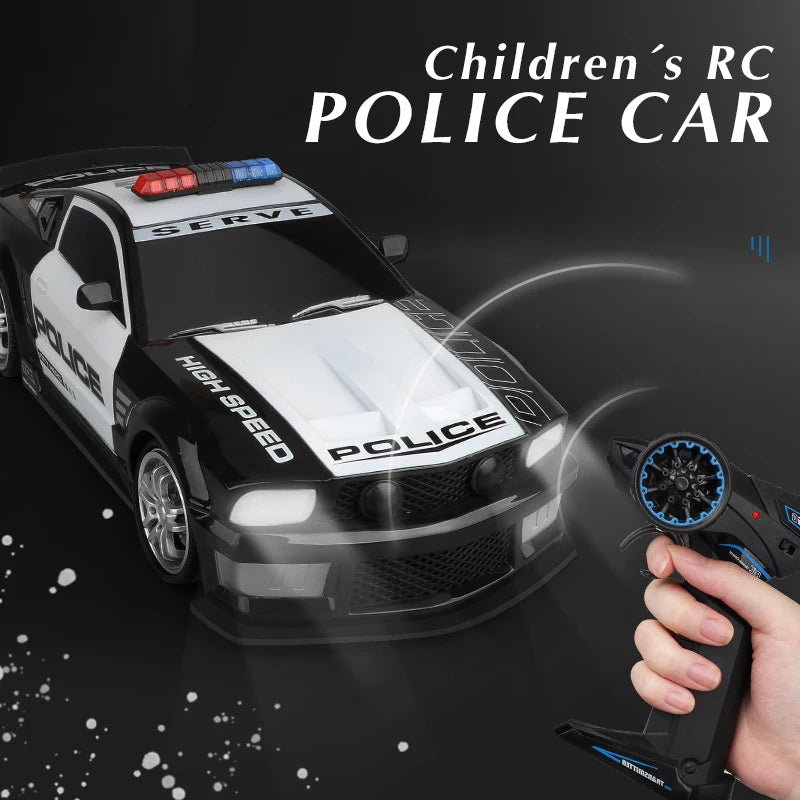 1/12 Big 2.4GHz Super Fast Police RC Car Remote Control Chase Drift Toy with Lights for Boys Kids