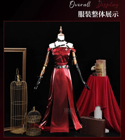 Love and Deepspace Heroines Cosplay Costume Red Dress Enchanting Veil Uniform Sylus Relentless Conqueror MC Halloween Women Girl