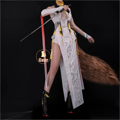 Zenless Zone Zero Ye Shunguang Cosplay Costume Wig Dress Headwear Yunkui Summit Halloween Party for Women Girls Role Play Outfit