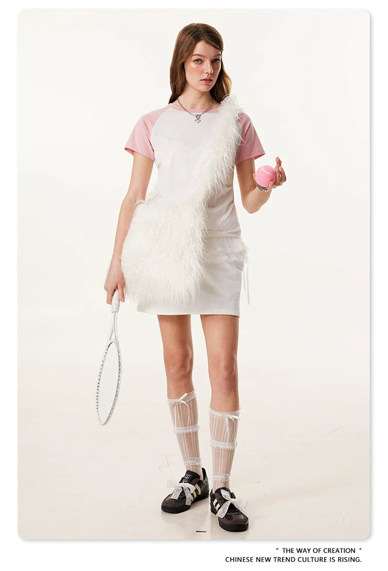 ZODF Hotsweet Summer Women Raglan Sleeve T-Shirts Girls Slim Fit 150gsm Casual Patchwork O Neck T Shirt Brand Tees HY1021