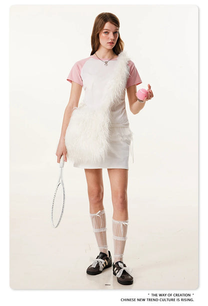 ZODF Hotsweet Summer Women Raglan Sleeve T-Shirts Girls Slim Fit 150gsm Casual Patchwork O Neck T Shirt Brand Tees HY1021