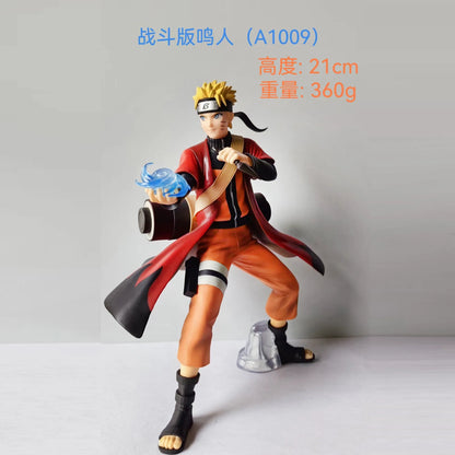 22CM Anime Naruto Uzumaki Naruto Sage Mode Rasengan Battle Form Model Uchiha Sasuke Toy Gift Collection Aciton Figure Kakashi