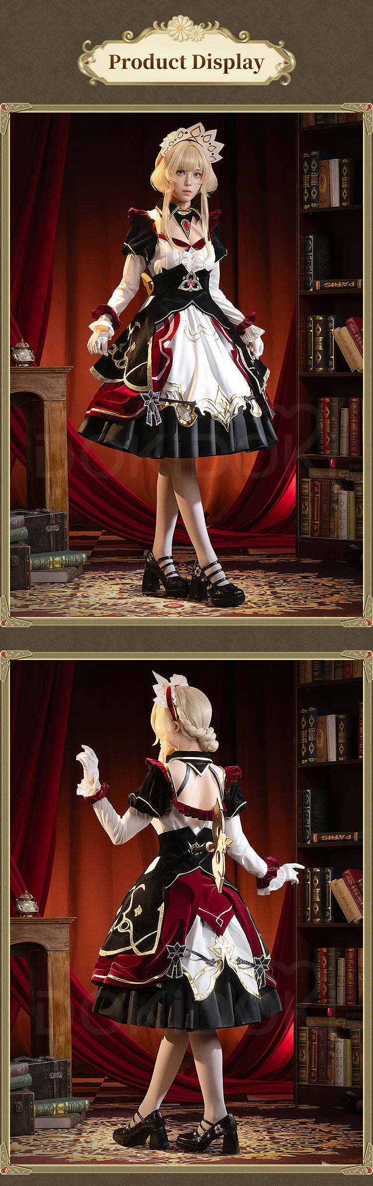 Sandrone Cosplay Costume Game Genshin Impact【S-3XL】DokiDoki-R Fatui Harbinger Sandrone Marionette Maid Halloween Plus Size
