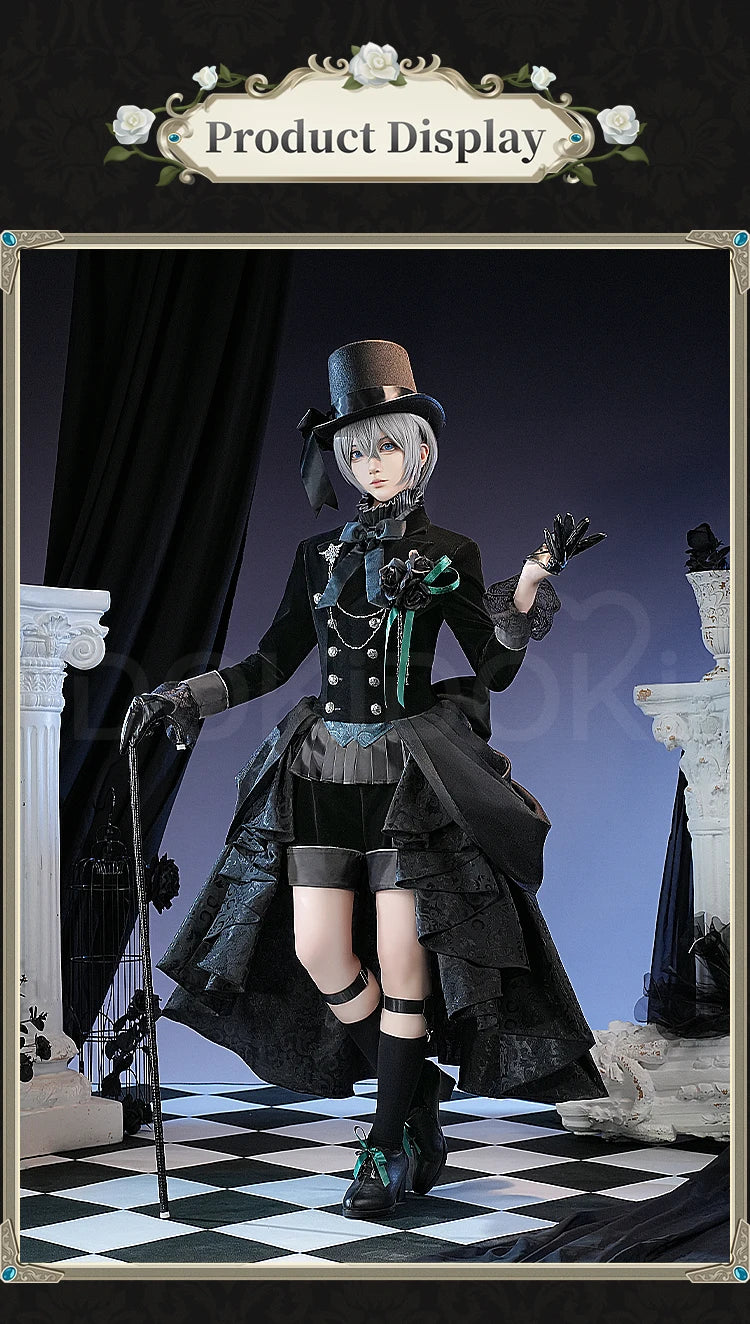IN STOCK Ciel Phantomhive Cosplay Costume Anime DokiDoki-SR Ciel Black Rose Costume Men Cosplay Halloween