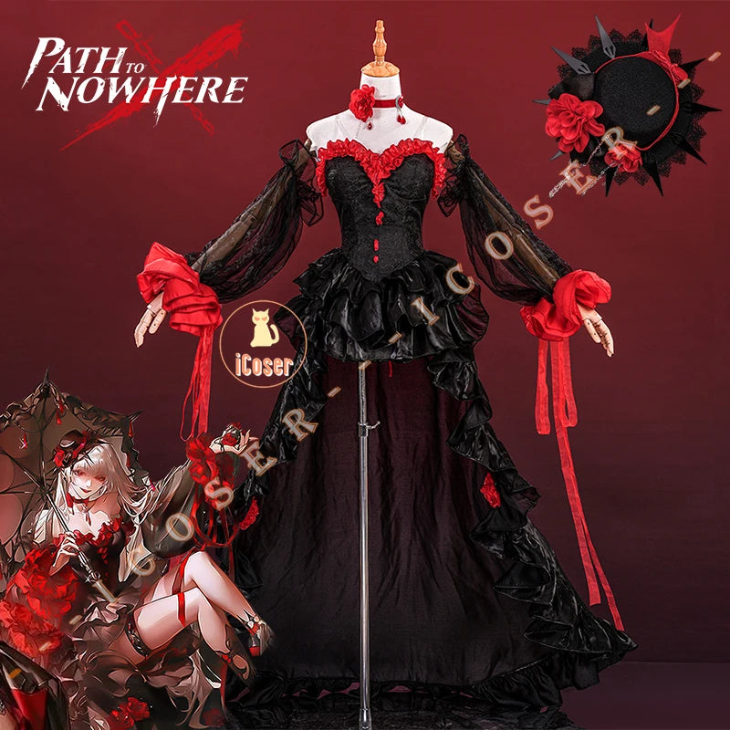 Path To Nowhere Coquelic Cosplay Costume Wig Black Dress Hat Uniform New Skin Carnival Halloween Party for Women Girls iCoser