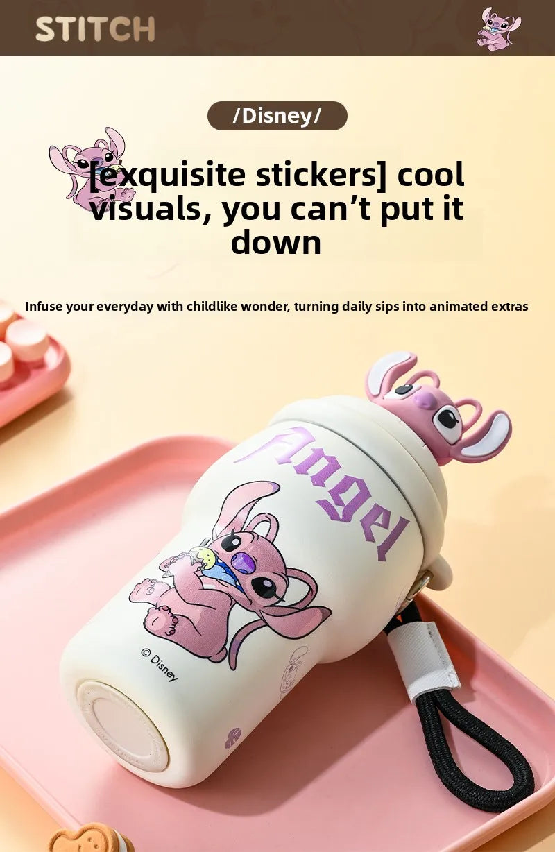 Anime Figure Stitch Coffee Mug Student Thermos Mug 350ml Thermos Cup Mickey Nick Judy Thermal Water Bottle Vacuum Flasks Gift