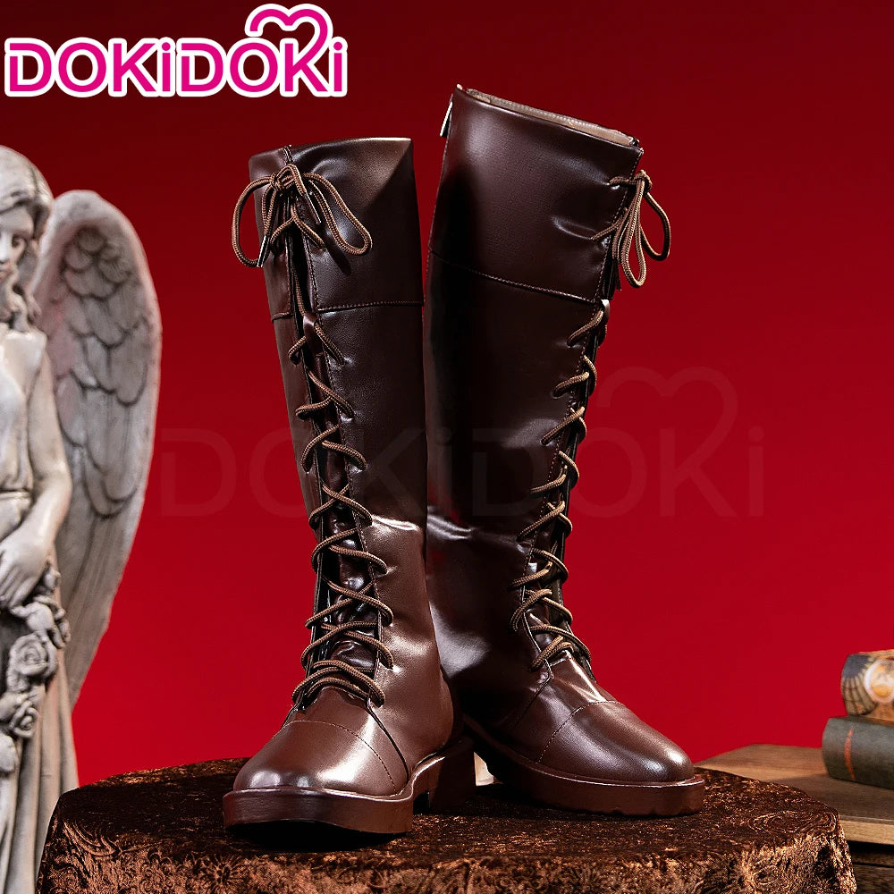 The Doll Gehrman Lady Maria Cosplay Shoes Game Bloodborne Cosplay DokiDoki Men Hunter Black Brown Boots Gehrman Halloween Shoes