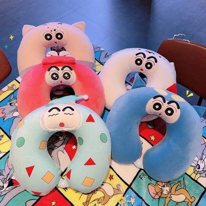 Memory Foam Cartoon Crayon Shin Chan U-shaped Pillow Travel Portable Neck Pillow Office Slow Rebound Napping Pillow Washable
