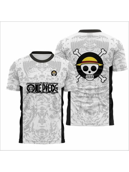 Running Jersey One Piece Anime Y2k Korean Style Kpop Baseball Hockey T-shirt Fashion Streetwear Anime Daily Unisex Tops Tees