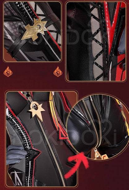 IN STOCK Mavuika Cosplay Costume Game Genshin Impact Cosplay【XS-2XL】DokiDoki-R Pyro Archon Mavuika Women Black Costume Plus Size