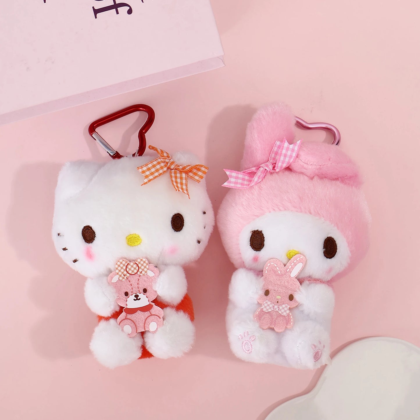 Genuine Sanrio Hello Kitty Kuromi Melody Pachacoo Cinnamoroll Stuffed Toy Pendant Cute Plush Toys Keyring Keychain Birthday Gift