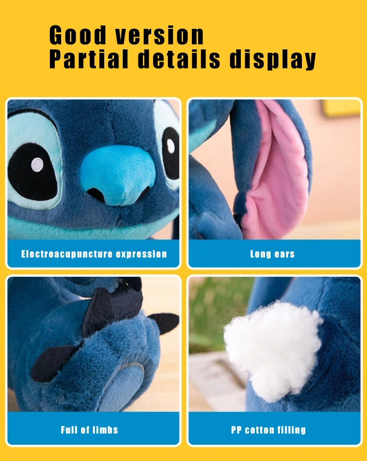 30/60cm Disney Lilo and Stitch Plush Toys Standing Posture Kawaii Pixar Anime Plushie Stich Dolls Soft Stuffed Gift for Children
