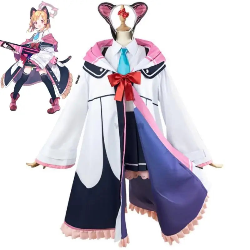 Blue Archive Saiba Momoi Cosplay Costume Set Polyester Asian Size