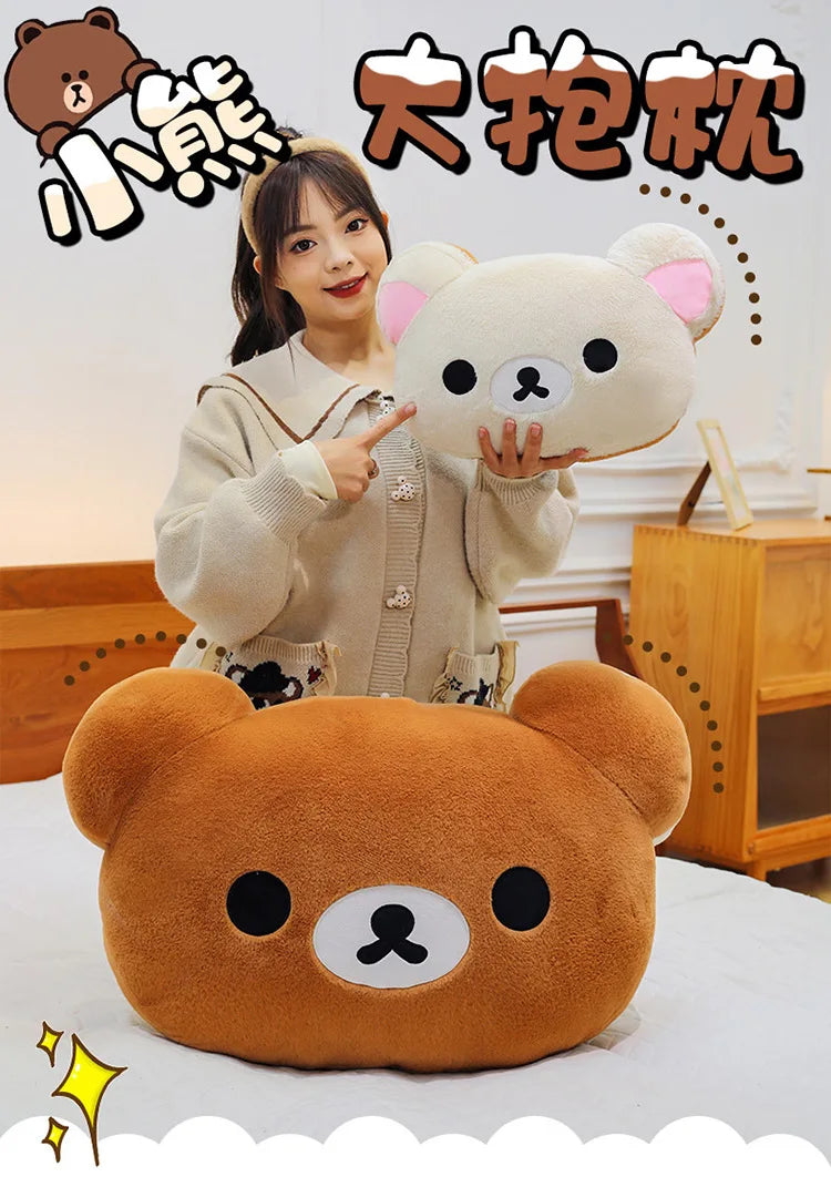 75CM Big Size Rilakkuma Kawaii Cartoon Anime Plush Stuffed Doll Room Decoration Plushies Pillow Cute Peluche Ornaments Gifts