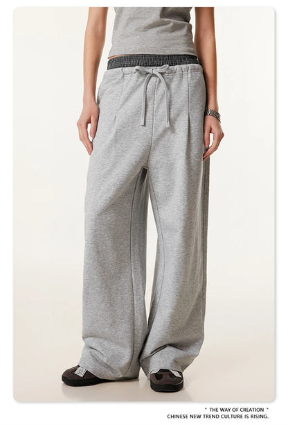 ZODF New 2025 Spring Men 280gsm Straight Pants Unisex Casual High Street Double Waist Sport Trousers Brand Streetwear HY1004