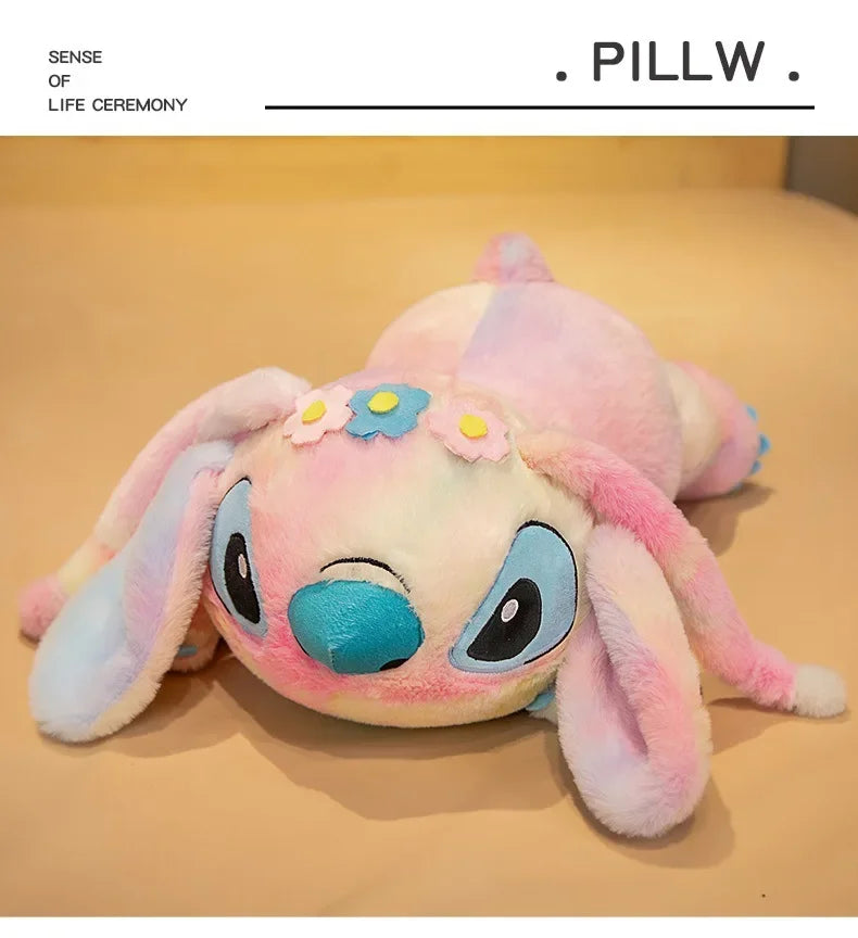 New Disney Lilo and Stitch Plush Toys Cartoon Anime Plushie Purple Pink Angel Dolls Pillow Soft Stuffed Xmas Gift for Children