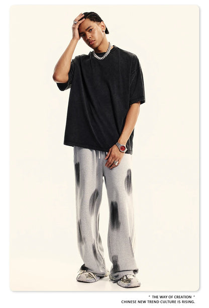 ZODF Vintage 2024 Summer Men Washed Solid 230gsm T-Shirts Unisex Ripped Breathable Quick Dry Cooling Feeling T Shirt Tees HY0801