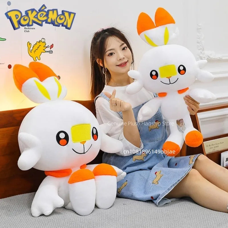 50/70/90cm Big Size Pokemon Scorbunny Anime Plush Stuffed Doll Room Decoration Kawaii Plushies Pillow Ornaments Holiday Gifts