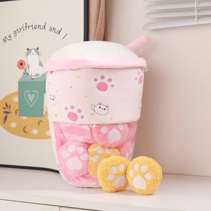 Various Play Doll Boba Plushies Mini Dolls in a Boba Cup Can Flip Boba Tea Toy Many Size Boba Tea Cushions for For Kids Girl
